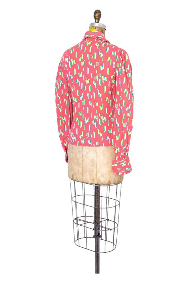 Vintage 1970s Mod Print Blouse Selected by SwaneeGRACE #3
