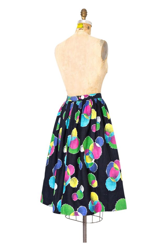 Vintage 1950s Abstract Print Cotton Skirt Selected by SwaneeGRACE #3
