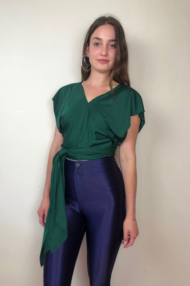 Vintage Draped Jersey Adjustable Tie Blouse Selected by Picky Jane #1