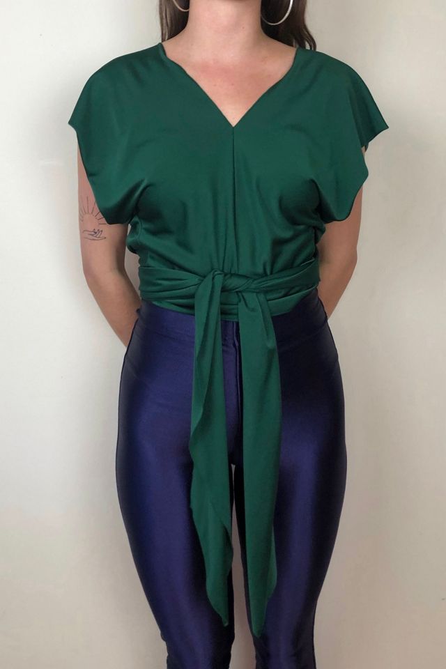 Vintage Draped Jersey Adjustable Tie Blouse Selected by Picky Jane #2