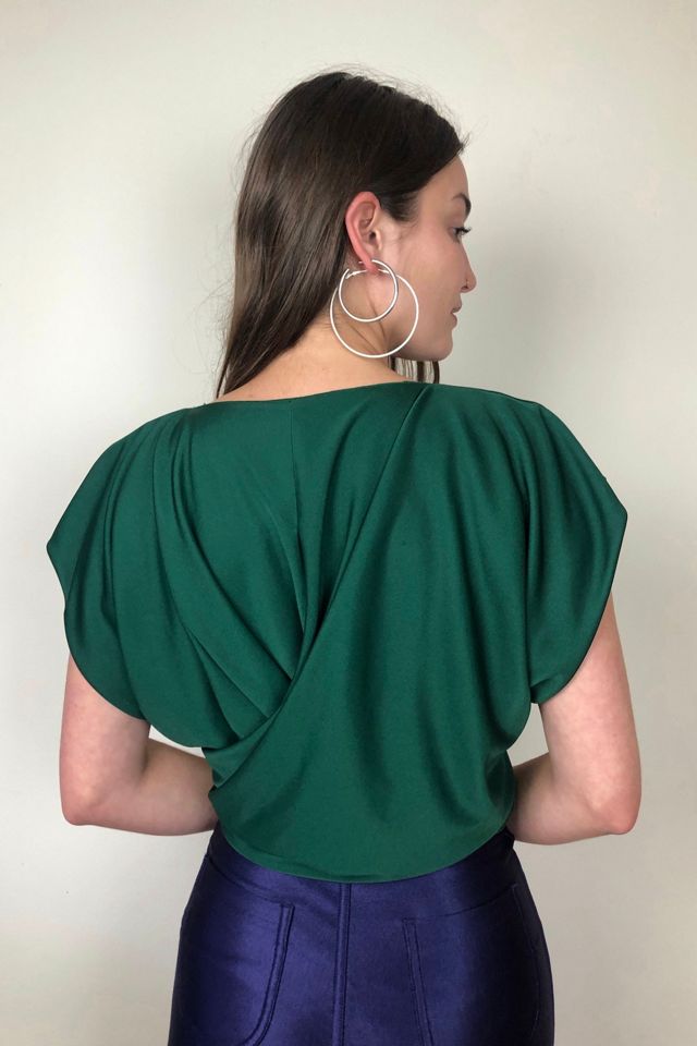 Vintage Draped Jersey Adjustable Tie Blouse Selected by Picky Jane #3