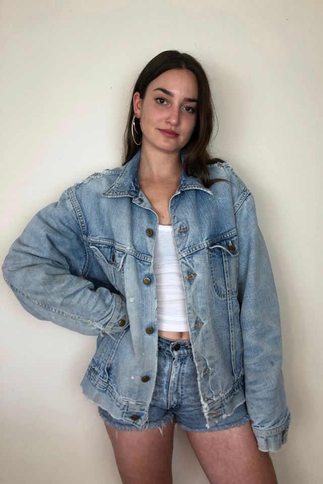 Free people oversized jean jacket best sale