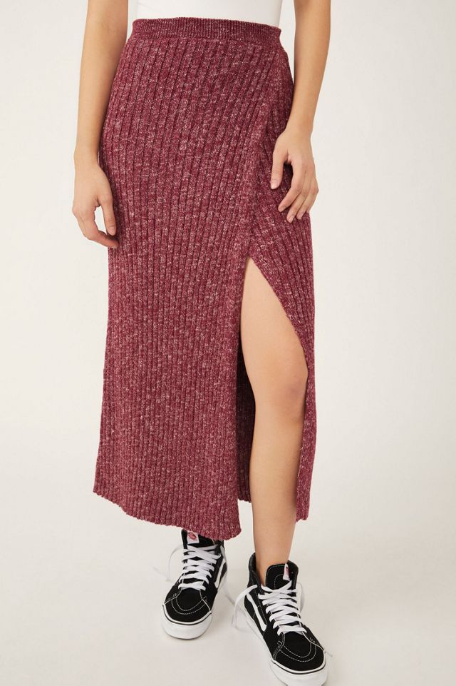 Midi Knit Wrap Skirt