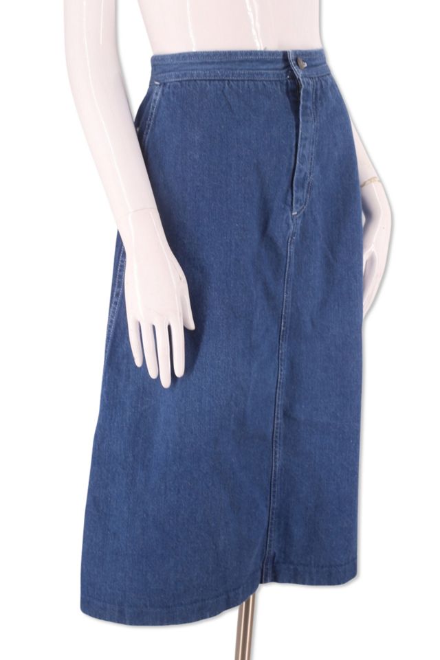 1970s Classic Denim A line Midi Skirt Selected By Ritual Vintage #1