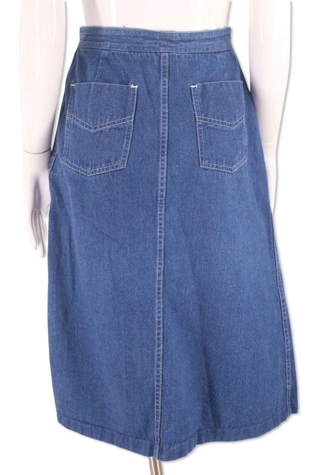 1970s Classic Denim A line Midi Skirt Selected By Ritual Vintage #2