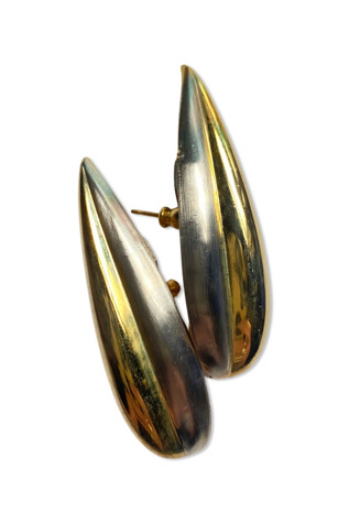 1980s Modernist Teardrop Statement Earrings Selected By Ritual Vintage