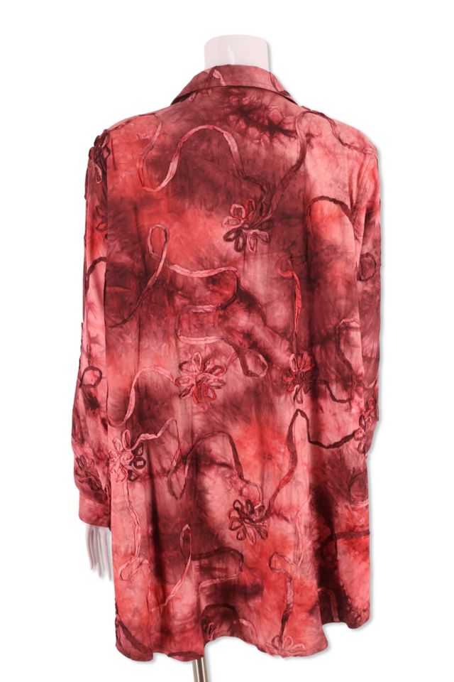 1990s Tie Dye Silk Oversized Ribbon Blouse Selected By Ritual Vintage #2