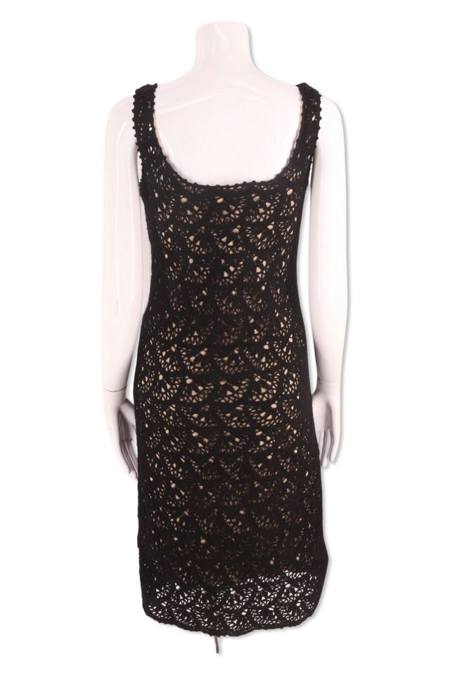 1990s Black Crochet Illusion Slip Dress Selected By Ritual Vintage #2