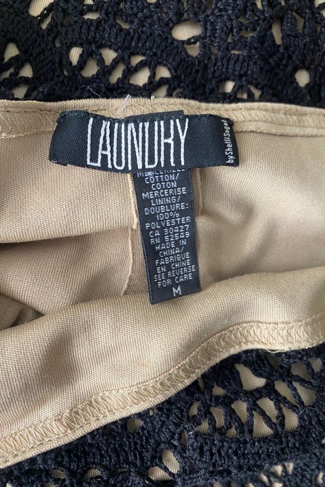 1990s Black Crochet Illusion Slip Dress Selected By Ritual Vintage #3