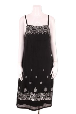 1990s Black Paisley Chiffon Slip Dress Selected By Ritual Vintage