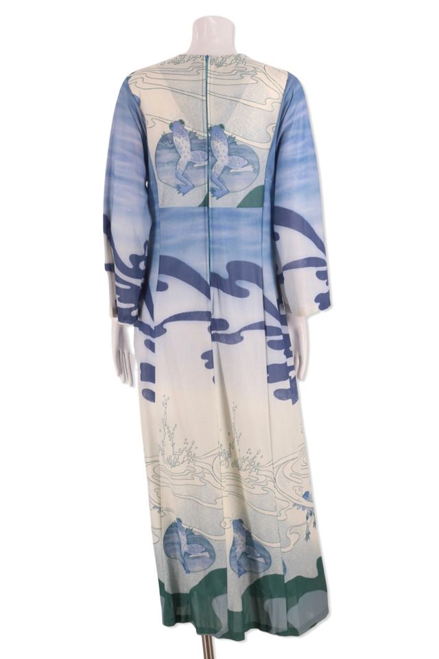 1970s Frog Print Caftan Dress Selected By Ritual Vintage #1
