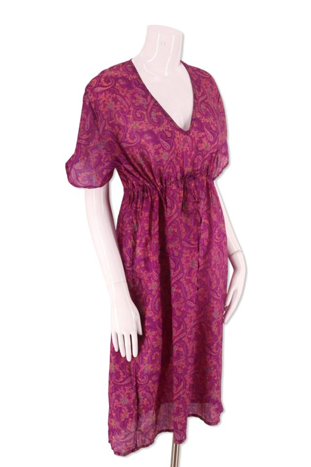 1990s Pink Silk Print Beach Cover Up Selected By Ritual Vintage #1