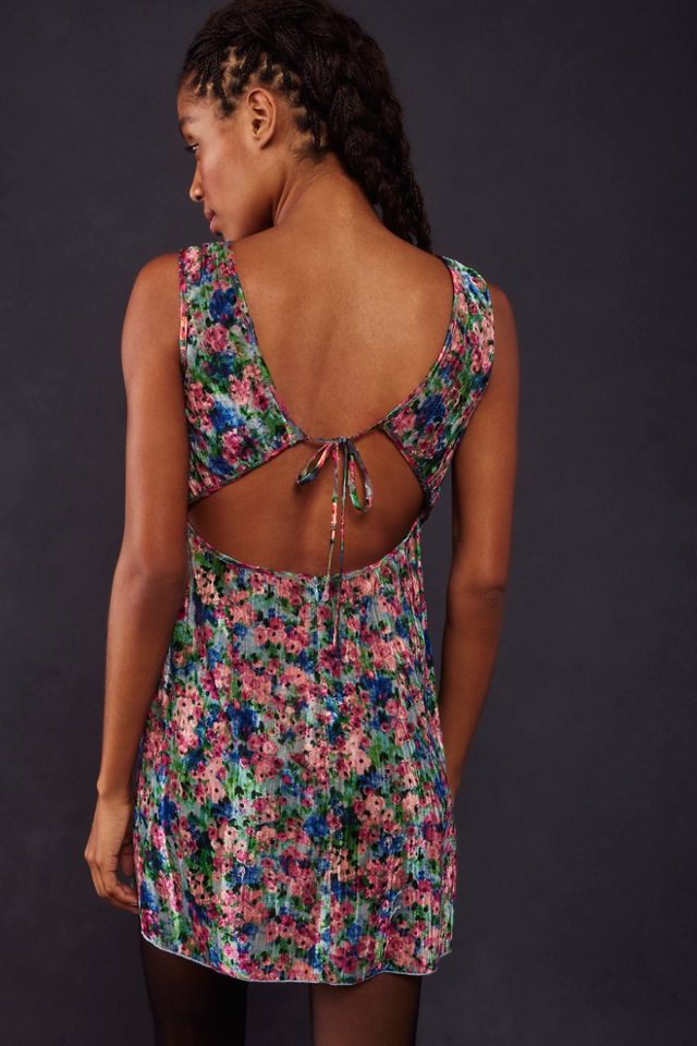 free people anna mini dress Anna Sui Giverny Pleated Velvet Mini Dress