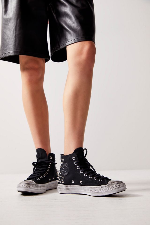 Black studded clearance converse