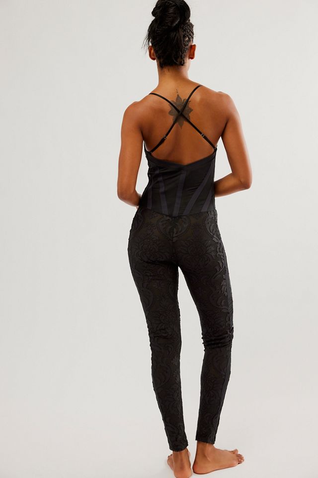 Midnight Web Crystal Catsuit – Black Sequin Sheer Party Outfit main image 0