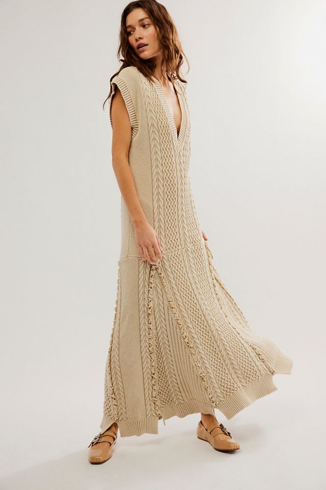 Free people best sale crochet maxi dress