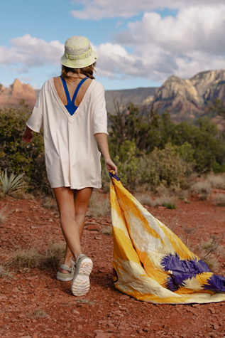 Hot Shot Tee Playsuit by FP Movement at Free People in Bleached Clay, Size: Large
