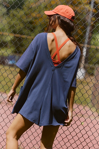 Hot Shot Tee Romper by FP Movement at Free People, Midnight Navy, XS