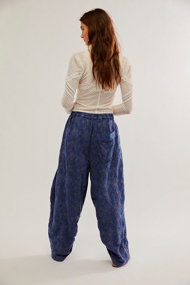Easy Love Embroidered Pull-On Pants
