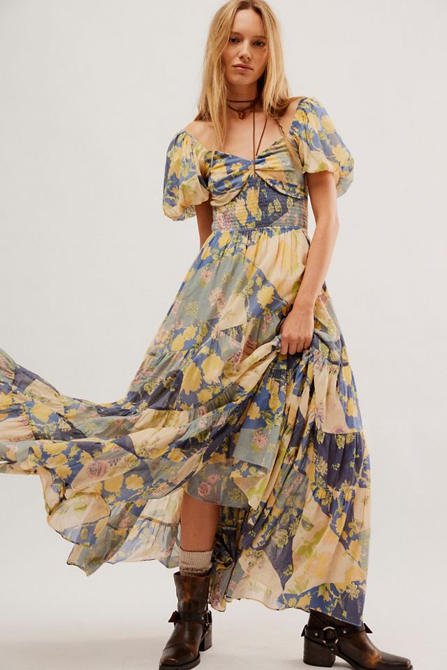 Stripe Shirting Flutter Sleeve Maxi Dress - Wishupon