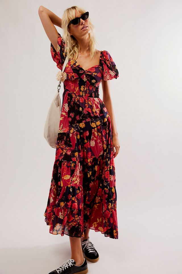 Free people mixed floral maxi dress sale
