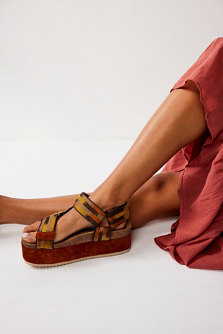 Rule Breaker Remix Flatforms Sandals by Intentionally Blank at Free People in Brown, Size: EU 39