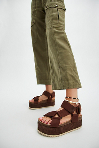 Rule Breaker Remix Flatforms Sandals by Intentionally Blank at Free People in Brown, Size: EU 36