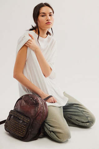 Free People El Sol Studded Brown Leather Backpack El Sol Studded Backpack | Free People UK main image 2