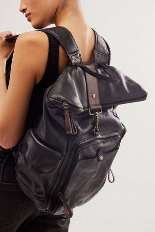 Brigade Leather Backpack by FP Collection at Free People in Black