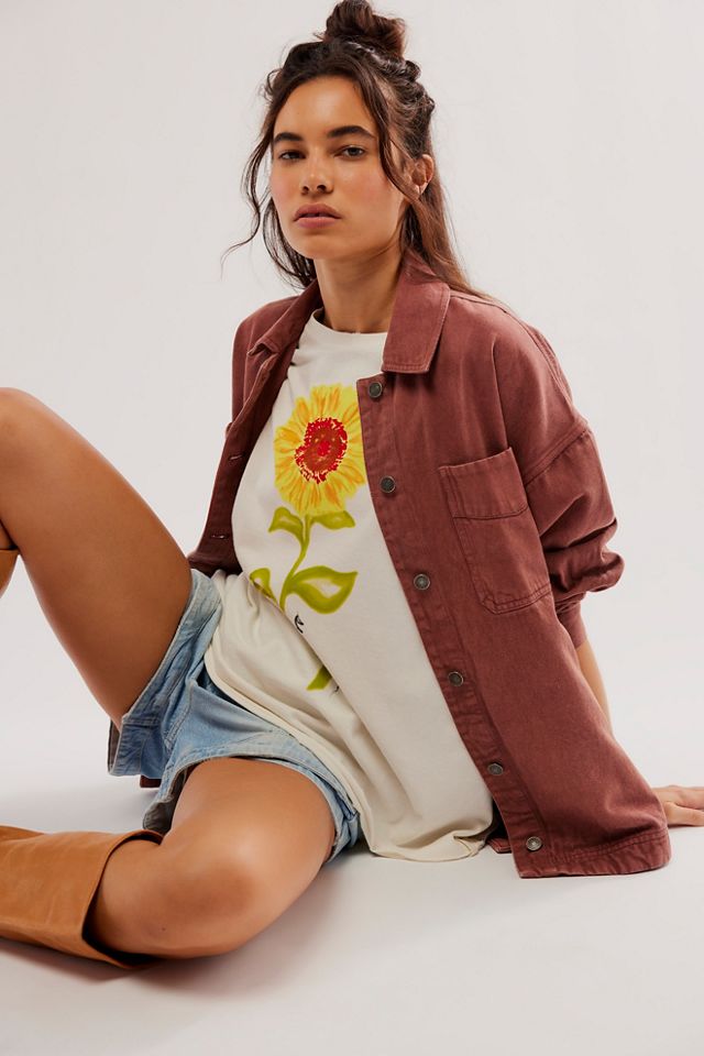 We The Free Painted Floral Sunflower Tee #2