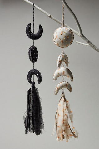 Moon Hanging Ornament by Silaiwali at Free People in Black