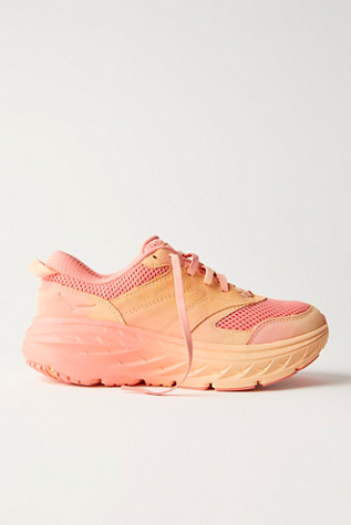 HOKA Bondi L Sneakers at FP Movement, Cantaloupe/Electric Coral, US 6.5 M