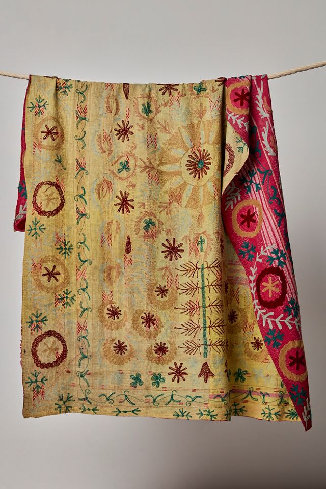 Vintage Embroidered Throw #1