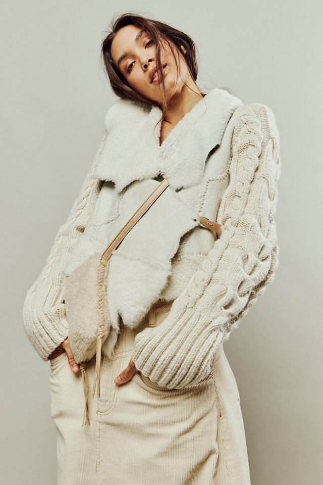 NIGEL PRESTON☆スェードコート Nigel Preston Crop Cable Jacket | Free People