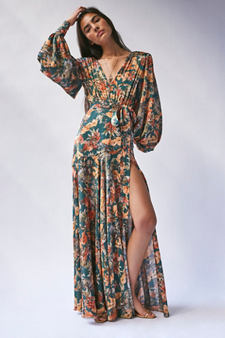 Floor length hot sale wrap dress