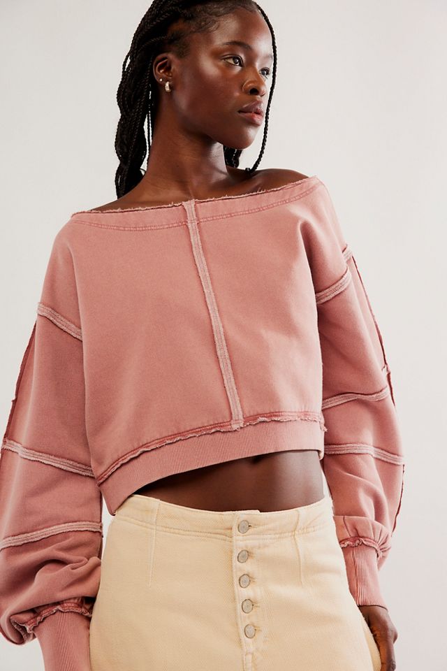 Free people cropped store sweatshirt