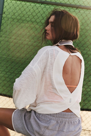 My Time Layer Top by FP Movement at Free People in Painted White, Size: XL