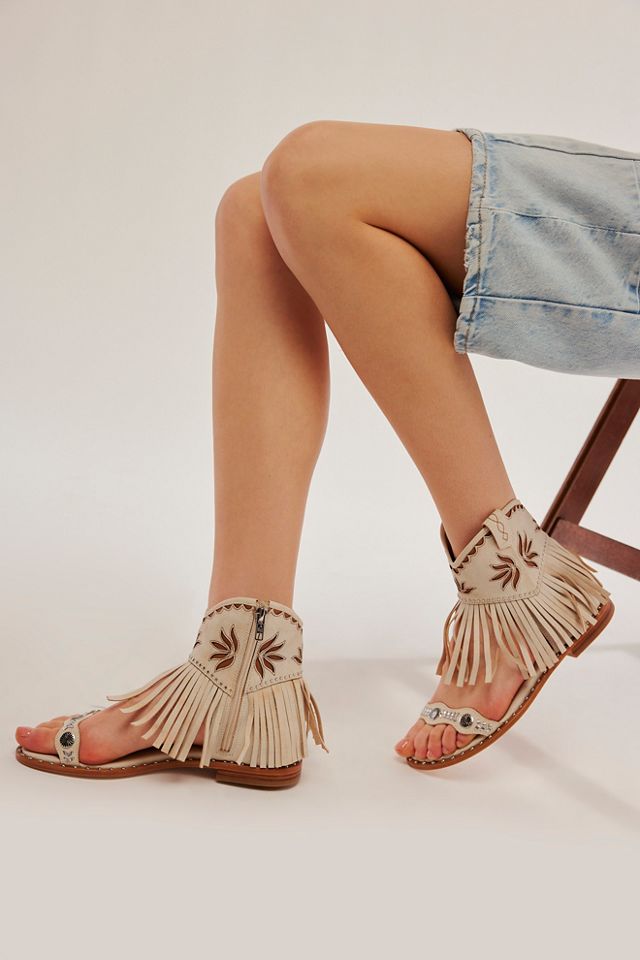 Ankle cheap fringe sandals