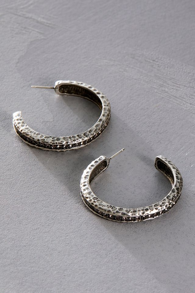 TAT2 Vintage Silver Bastone 1.5" Hoop Earrings #1