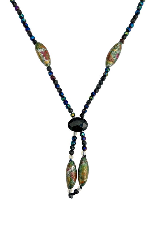 1970s Vintage Iridescent Stone Bead Necklace Selected by BusyLady Baca & The Goods #1