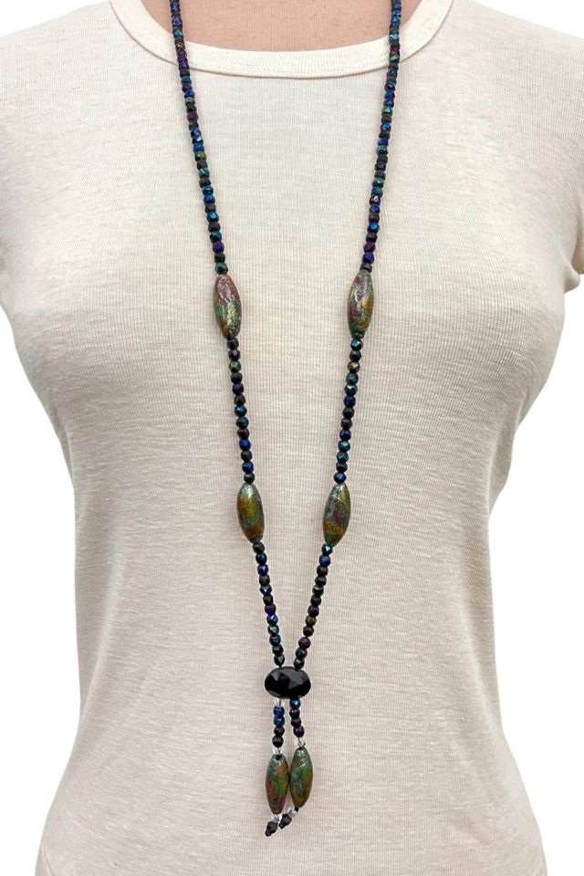 1970s Vintage Iridescent Stone Bead Necklace Selected by BusyLady Baca & The Goods #2