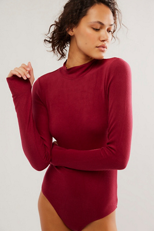 Super Soft Turtleneck Bodysuit by Intimately at Free People in True Love, Size: Large