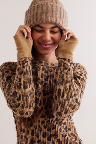 We The Free Pretty Little Thermal at Free People in Leopard, Size: Medium