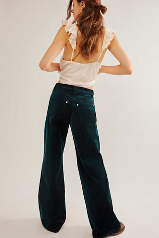 RE/DONE wide-leg velvet trousers - Blue