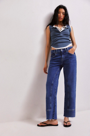 We The Free Risk Taker Mid-Rise Jeans at Free People in Dark Wash, Size: 24