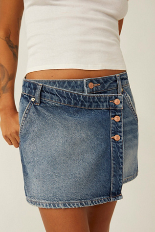 We The Free Wynne Denim Skirt at Free People in Medium Wash, Size: 30