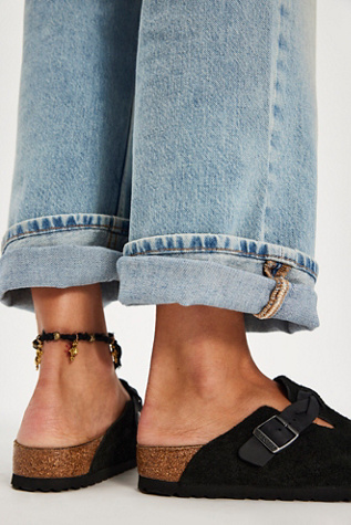 Женские сабо Birkenstock Boston Braid, цвет: Чёрный замшевый — фото 2