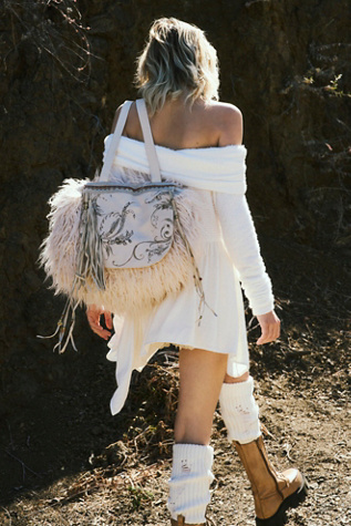 Totem Salvaged Dream Lux Mongolian Fur Backpack Pink Free People Pink Tibetan Lamb Fur Handbag at SheepSkinTown.com main image 3