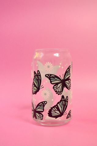 Golden Hour Designs Butterfly Glass Cup