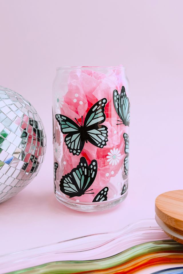 Golden Hour Designs Butterfly Glass Cup #3